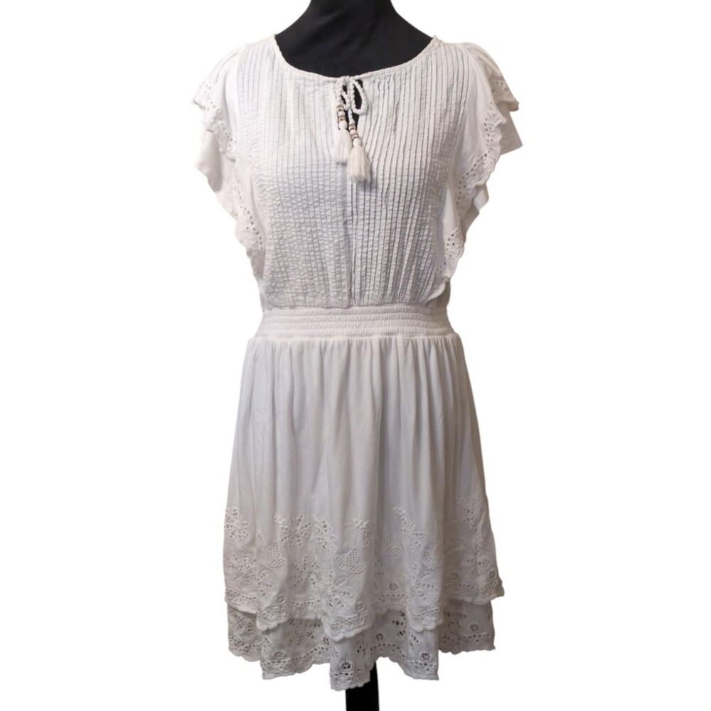 LAUREN RALPH LAUREN White Eyelet Dress Cottagecore Boho Size 6